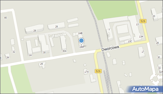 Pasłęk, Dworcowa, 24A, mapa Pasłęk