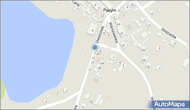 Pasym, Dworcowa, 9, mapa Pasym