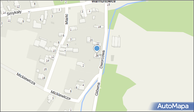 Pawłowiczki, Dworcowa, 26, mapa Pawłowiczki