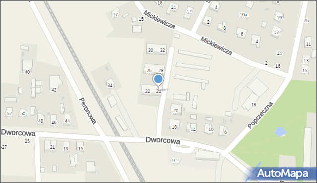 Pęgów, Dworcowa, 24, mapa Pęgów