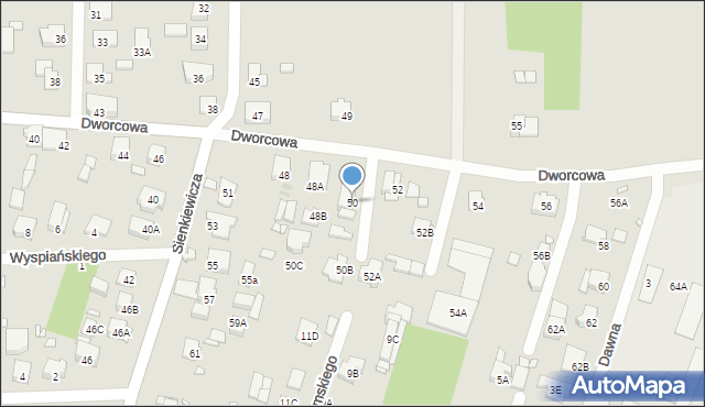 Piastów, Dworcowa, 50, mapa Piastów