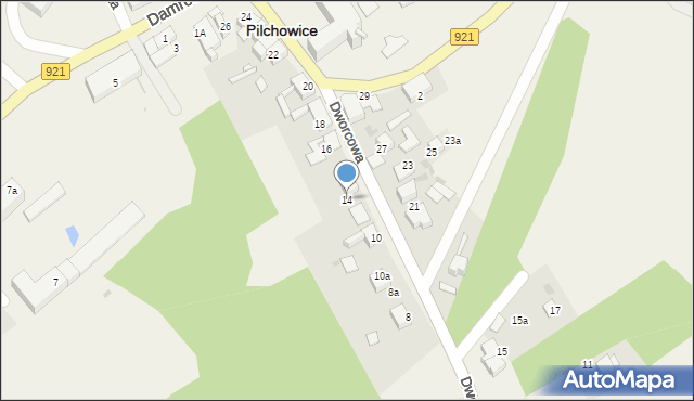 Pilchowice, Dworcowa, 14, mapa Pilchowice