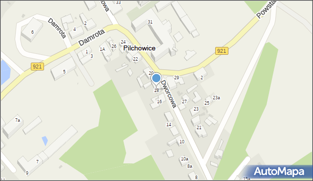 Pilchowice, Dworcowa, 18, mapa Pilchowice