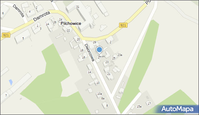 Pilchowice, Dworcowa, 27, mapa Pilchowice