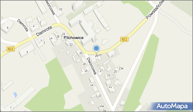 Pilchowice, Dworcowa, 29, mapa Pilchowice