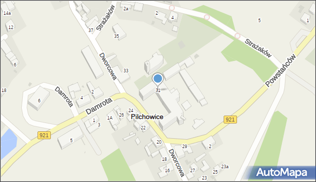 Pilchowice, Dworcowa, 31, mapa Pilchowice