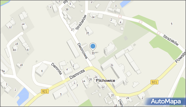 Pilchowice, Dworcowa, 33, mapa Pilchowice