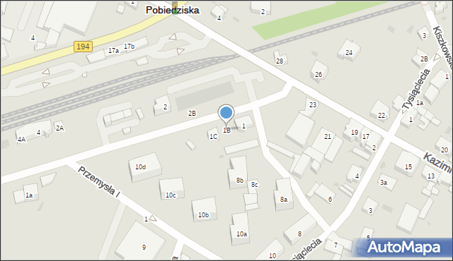 Pobiedziska, Dworcowa, 1B, mapa Pobiedziska