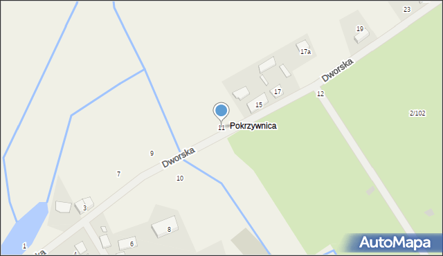 Pokrzywnica, Dworska, 11, mapa Pokrzywnica