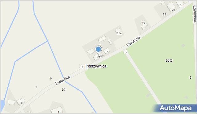 Pokrzywnica, Dworska, 15, mapa Pokrzywnica