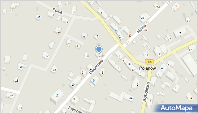 Polanów, Dworcowa, 2, mapa Polanów