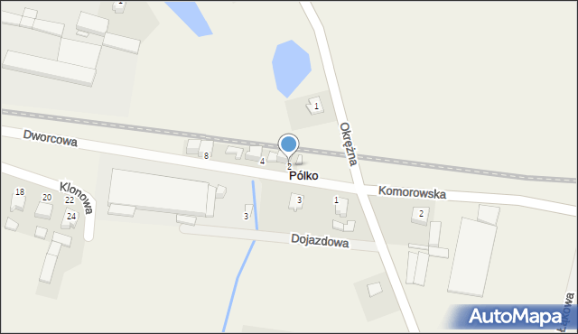 Pólko, Dworcowa, 2, mapa Pólko