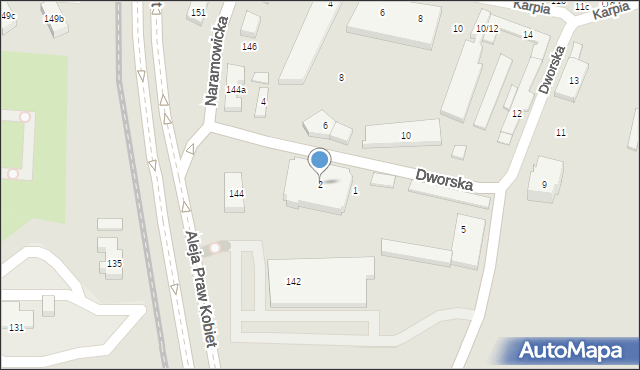 Poznań, Dworska, 2, mapa Poznania