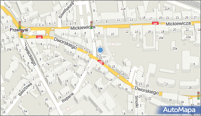 Przemyśl, Dworskiego Aleksandra, 11, mapa Przemyśla