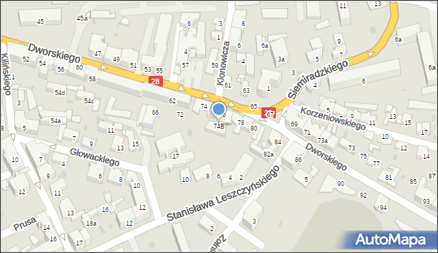 Przemyśl, Dworskiego Aleksandra, 74B, mapa Przemyśla