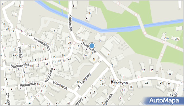 Pszczyna, Dworcowa, 6, mapa Pszczyny