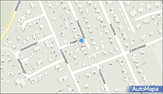 Puławy, Dwernickiego Józefa, gen., 42, mapa Puław