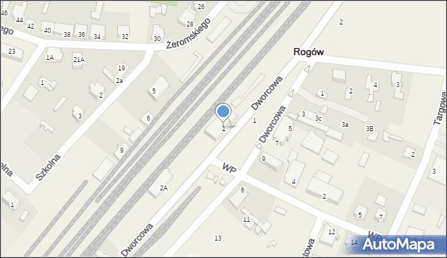 Rogów, Dworcowa, 2, mapa Rogów