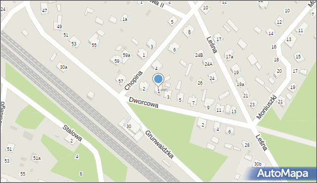 Rudnik nad Sanem, Dworcowa, 1, mapa Rudnik nad Sanem