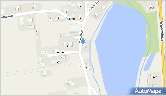 Rudze, Dworska, 9, mapa Rudze