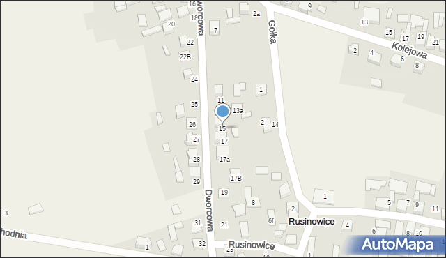 Rusinowice, Dworcowa, 15, mapa Rusinowice