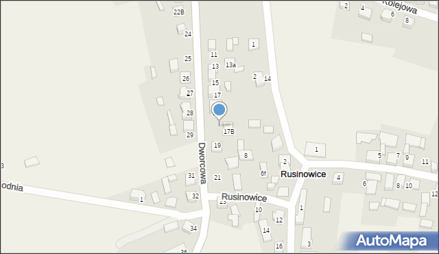 Rusinowice, Dworcowa, 19a, mapa Rusinowice