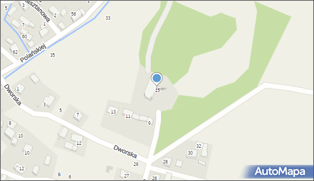 Rybna, Dworska, 15, mapa Rybna