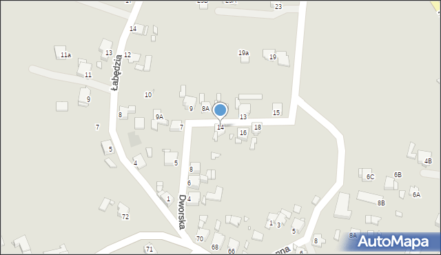 Rybnik, Dworska, 14, mapa Rybnika