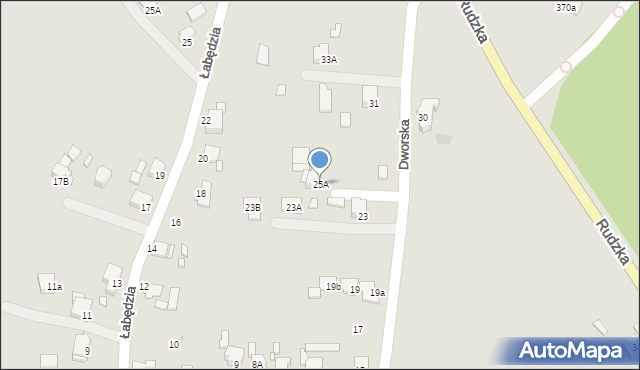 Rybnik, Dworska, 25A, mapa Rybnika