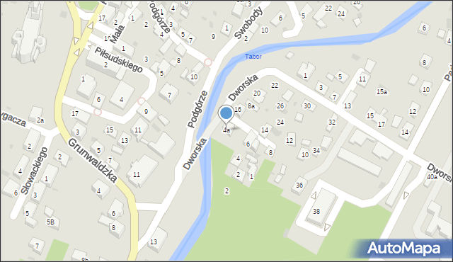 Rymanów, Dworska, 4a, mapa Rymanów