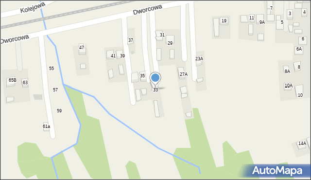 Rzezawa, Dworcowa, 33, mapa Rzezawa
