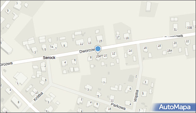 Serock, Dworcowa, 10A, mapa Serock