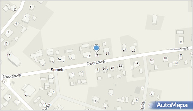 Serock, Dworcowa, 13, mapa Serock
