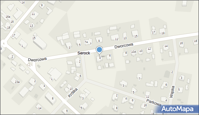 Serock, Dworcowa, 4, mapa Serock