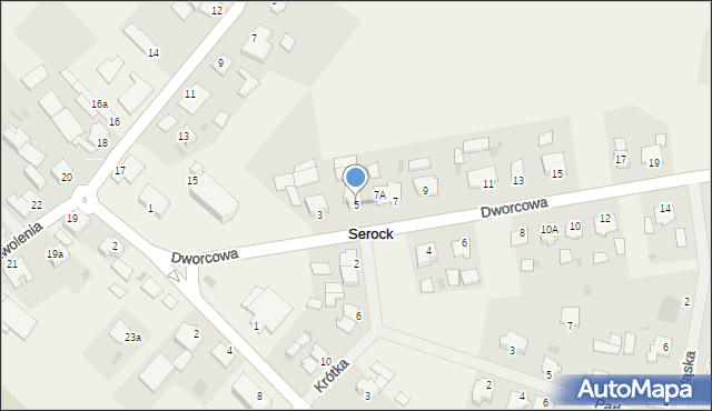 Serock, Dworcowa, 5, mapa Serock