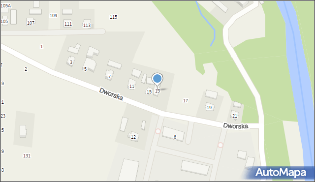 Sieniawa, Dworska, 13, mapa Sieniawa