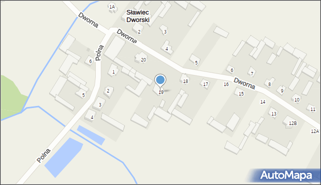 Sławiec, Dworna, 19, mapa Sławiec