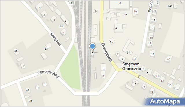 Smętowo Graniczne, Dworcowa, 5, mapa Smętowo Graniczne