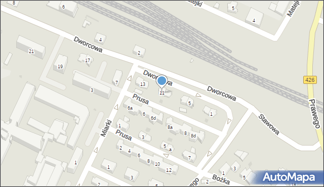 Strzelce Opolskie, Dworcowa, 11, mapa Strzelce Opolskie