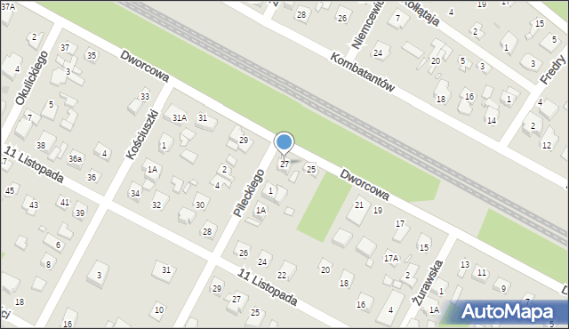 Sulejówek, Dworcowa, 27, mapa Sulejówek