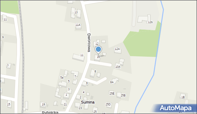 Sumina, Dworcowa, 10, mapa Sumina