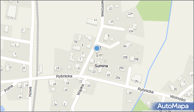 Sumina, Dworcowa, 4, mapa Sumina