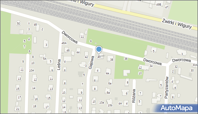 Świdnik, Dworcowa, 40, mapa Świdnika