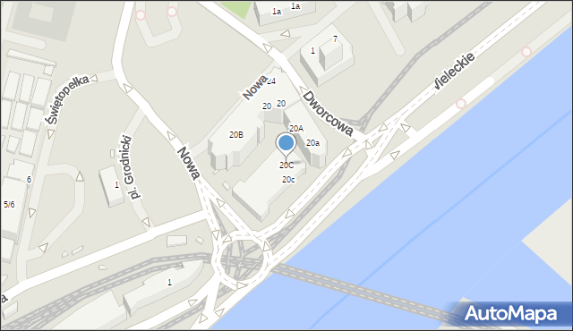 Szczecin, Dworcowa, 20C, mapa Szczecina