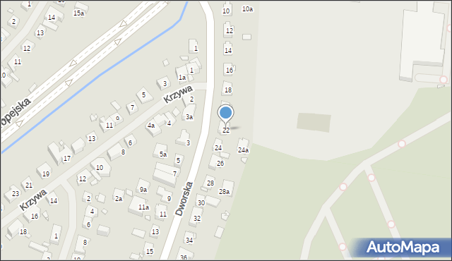 Szczecin, Dworska, 22, mapa Szczecina