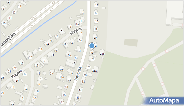 Szczecin, Dworska, 24, mapa Szczecina