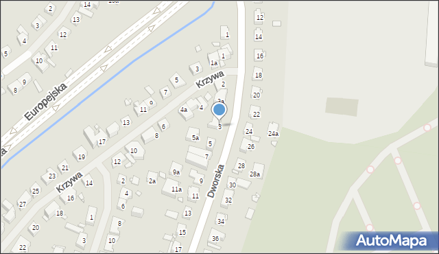 Szczecin, Dworska, 3, mapa Szczecina