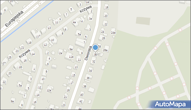 Szczecin, Dworska, 30, mapa Szczecina