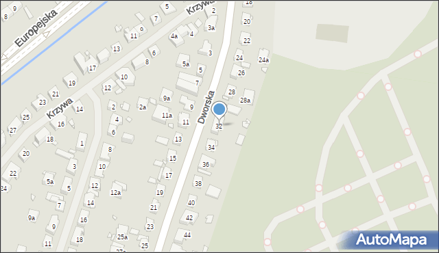 Szczecin, Dworska, 32, mapa Szczecina