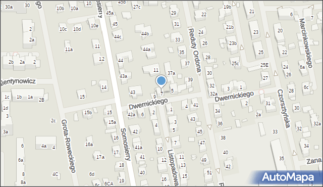 Szczecin, Dwernickiego Józefa, gen., 7, mapa Szczecina